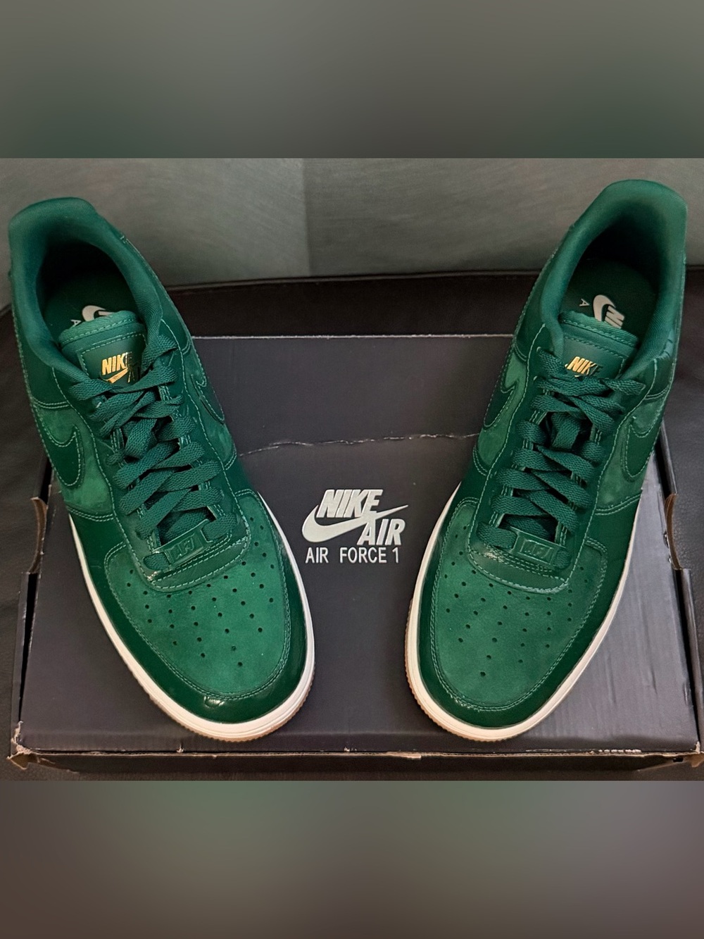 NIB Nike Air Force 1 ‘07 LX Gorge Green Sail Patent Croc Size 9